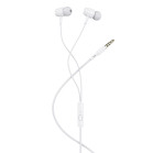 Contact wired earphones, Jack 3.5 mm, Calls, Multifunction control, 1,2 m length, IPX3, Blanco