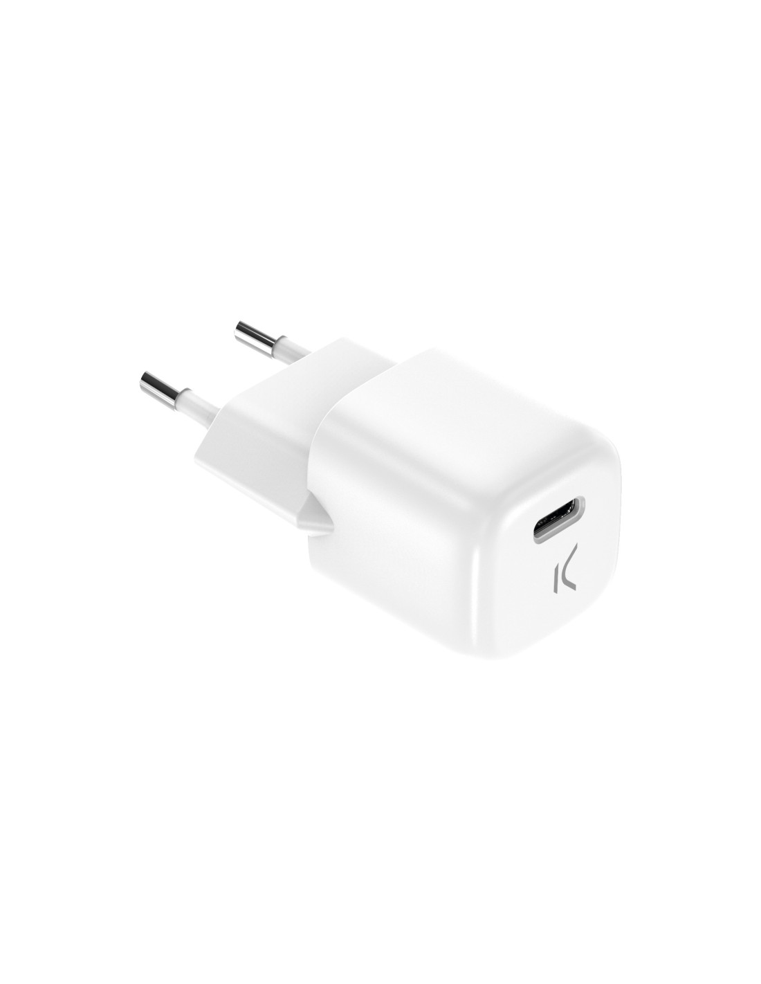 Ksix Cargador USB-C 20W Power Delivery + Cable Tipo-C 3A Blanco