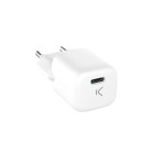KSIX GaN 20W mini wall charger, PPS, Power Delivery, Fast charge, USB-C port, White