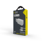 KSIX 12W wall charger, Made for iPhone, USB-A port + 1 m USB-A to Lightning cable, White