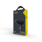 KSIX 10W wall charger, USB-A + 1 m USB-A to Micro-USB cable, 1 m, Black