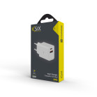 KSIX 30W wall charger, PPS, Power Delivery, Ultra fast charge, Multiport 1 x USB-C + 1 x USB-A, White
