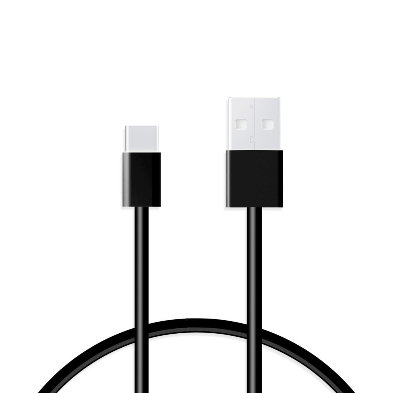 USB-A to USB-C Contact 10 W charge and data cable, 1 m, Black