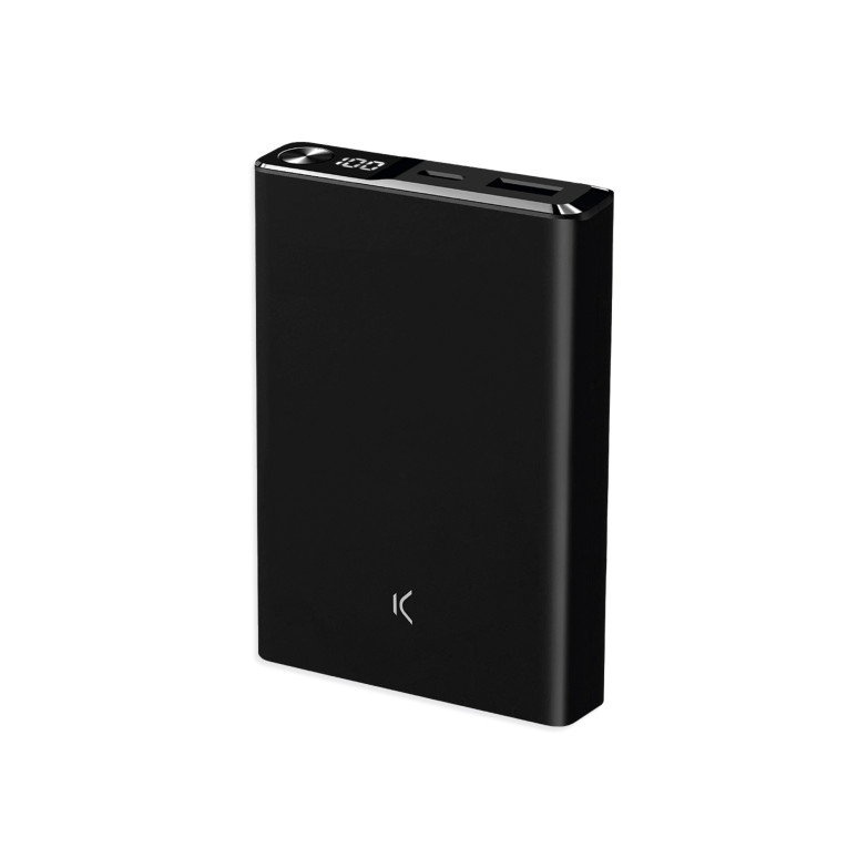 Ksix 10.000 mAh magnetic powerbank, MagSafe compatible, Power Delivery, 22,5 W, USB-A to USB-C cable, Simultaneous charge, Black