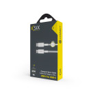 Cable de carga y datos USB-C a USB-C KSIX 65 W, Compatible Power Delivery, Carga ultra rápida, Trenzado, 1 m, Blanco