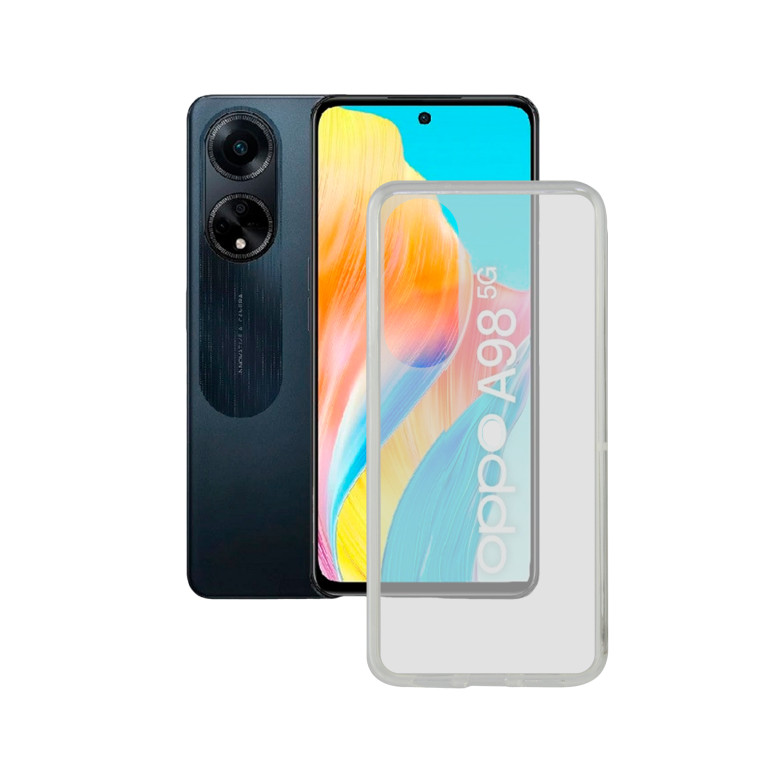 Funda flexible para Oppo A98, Antihuellas, Resistente, Ligera, Compatible con carga inalámbrica, Transparente