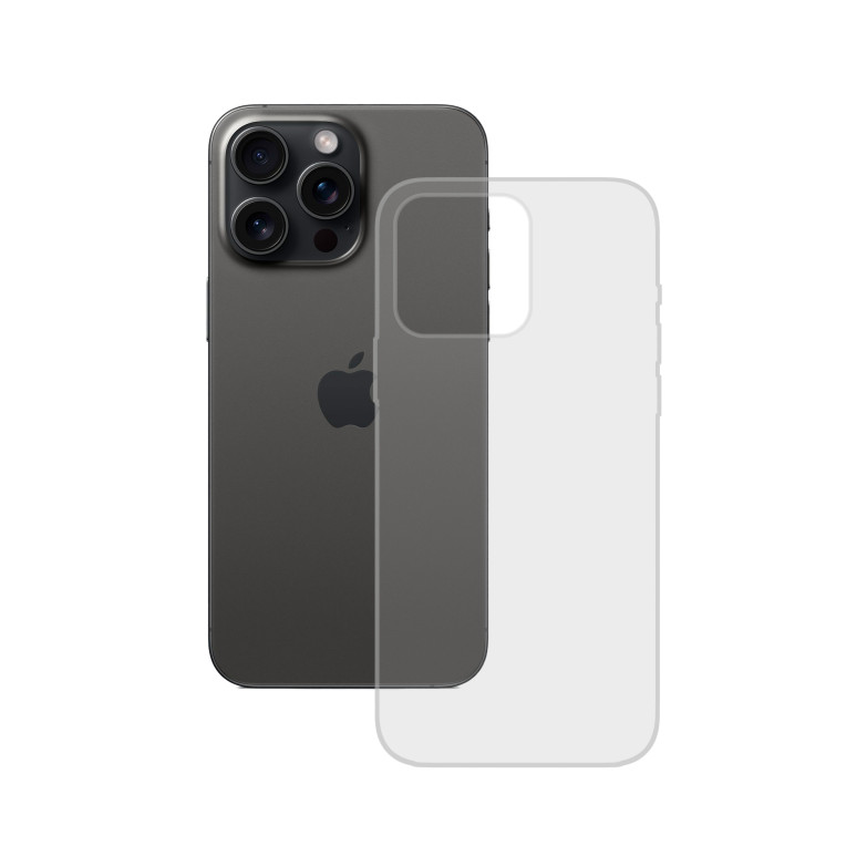 Funda flexible para Apple iPhone 15 Pro Max, Antihuellas, Resistente, Ligera, Compatible con carga inalámbrica, Transparente