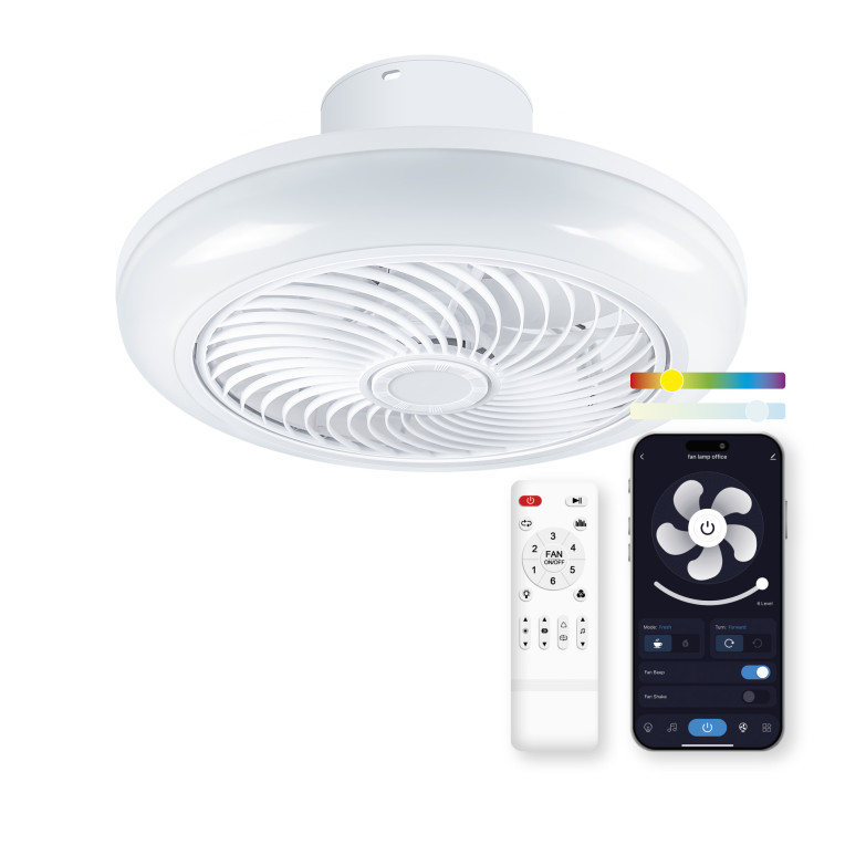 Ksix Siroco fan with lighting and music, Tuya app, Ø46 cm, 6 speeds, Bluetooth speaker, RGBIC+CCT lights, 3.000 lm