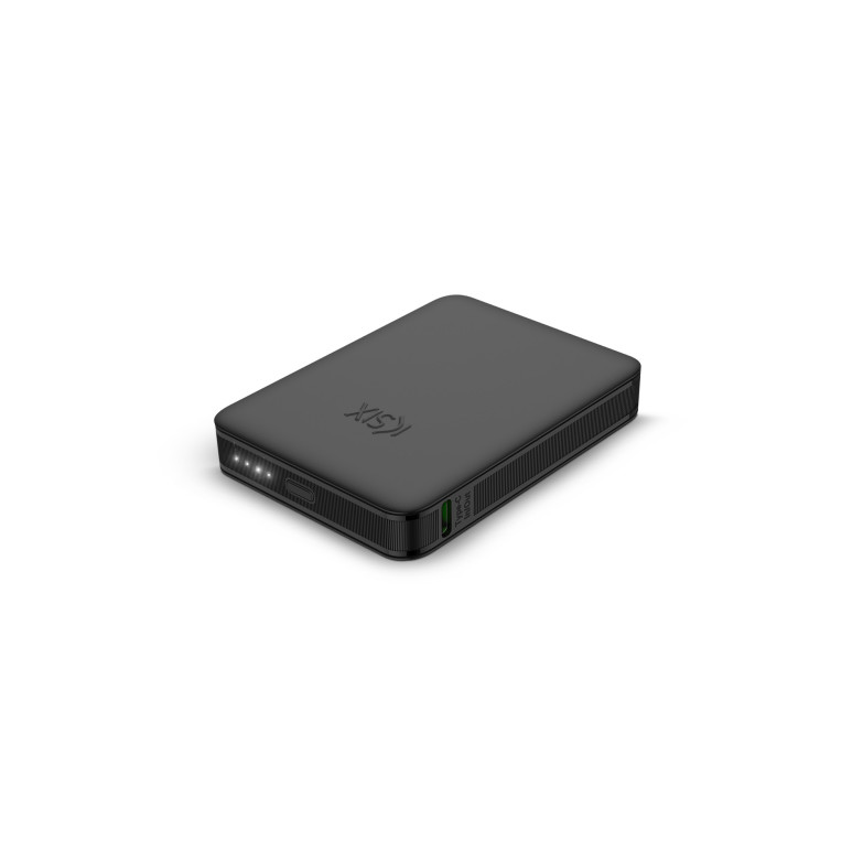 Ksix Nano 5.000 mAh powerbank, Pocket size, Power Delivery, 20 W, USB-C to USB-C cable, LED indicators, Black