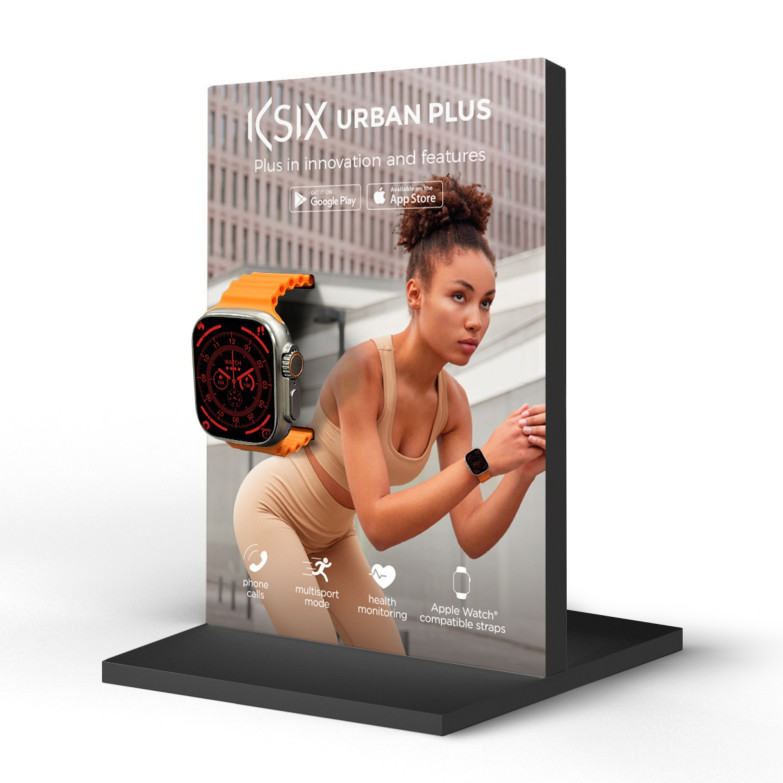 Expositor individual smartwatch Ksix Urban Plus, Montaje en segundos, 21 x 14 x 10 cm, PVC
