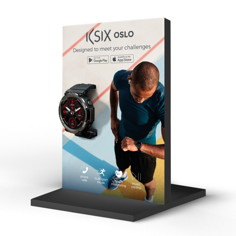Expositor individual smartwatch Ksix Oslo, Montaje en segundos, 21 x 14 x 10 cm, PVC