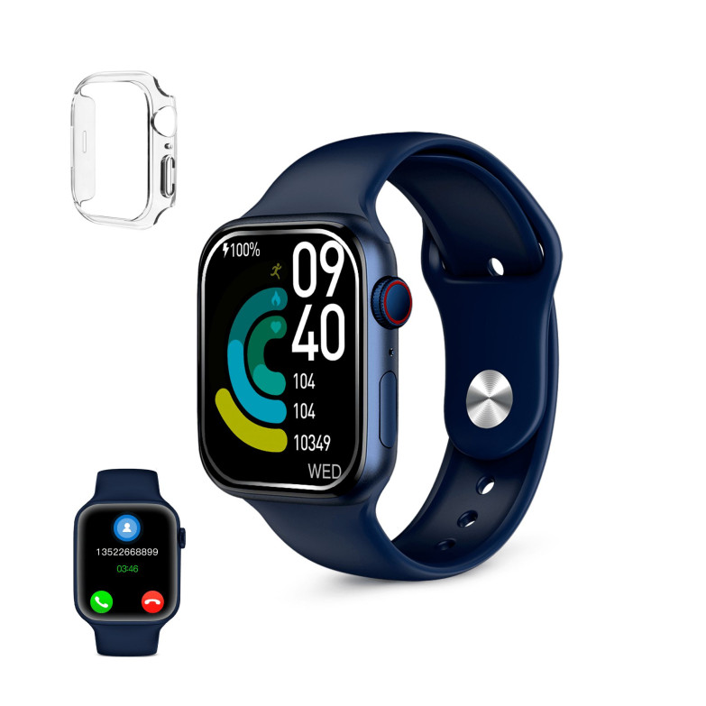 Smartwatch Ksix Urban 4 mini, Para muñecas pequeñas, Pant. TFT 1,74”, Aut. 3 días, Modos deporte y salud, Llamadas, IP68, Azul