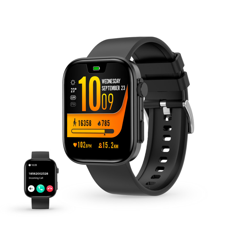 Contact iStyle smartwatch, 2,01” IPS display, 5 days aut., Sport and health modes, Calls, Voice assistants, Submersible, Black
