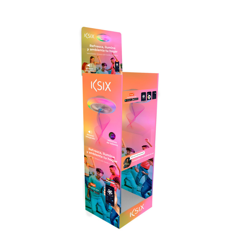 Ksix Siroco Fan Display, Self-assembly in 12 seconds, 100% recyclable cardboard, Capacity 6 pcs.