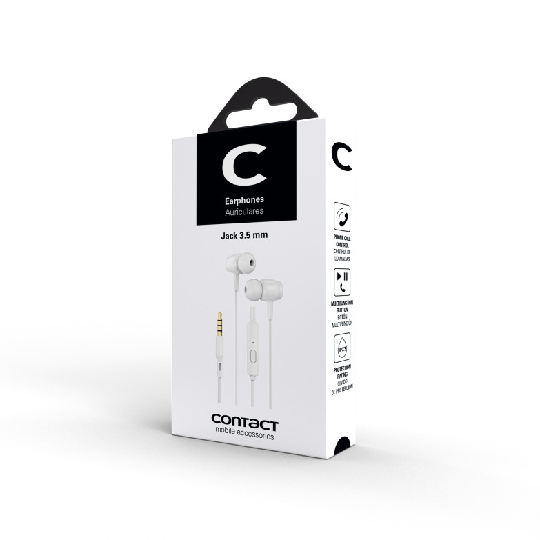 Contact wired earphones, Jack 3.5 mm,...
