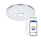KSIX Aura SmartLED ceiling light, 3 W built-in speaker, RGBIC+CCT, 48,5 cm diameter, 7.200 lm, 60 W, iLink app, White