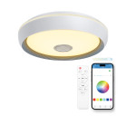 Plafón SmartLED KSIX Glory, Altavoz 5 W integrado, RGB+CCT, Diámetro 47 cm, 6.200 lm, 58 W, App iLink, Blanco