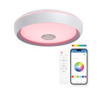 KSIX Glory SmartLED ceiling light, 5 W built-in speaker, RGB+CCT, 47 cm diameter, 6.200 lm, 58 W, iLink app, White
