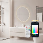 KSIX Oasis Smart Mirror, Anti-fogging Ø70 cm, Integrated Speaker, RGB + Warm White, 1,000 lm, 36 W, Tuya App