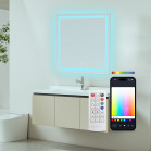 KSIX Aqua Smart Mirror, Anti-fog 70x70 cm, Built-in Speaker, RGB + Warm White, 1,300 lm, 36 W, Tuya App