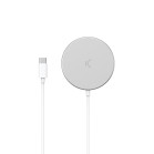 KSIX MagniBoost Wireless Charger 15W, Apple MagSafe compatible, Wireless Charging 2.0, metal finish, 1m