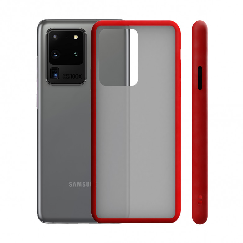 Funda para Samsung Galaxy S20 Ultra, Semirrígida, Rojo