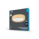 KSIX Bohemia SmartLED ceiling light, Rattan design, 3W speaker, RGBIC + CCT, Ø46 cm, 4,000 lm, 35 W, Tuya App, White