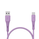 Contact USB-A to USB-C cable 20 W, Fast Charging, 1 m, Purple