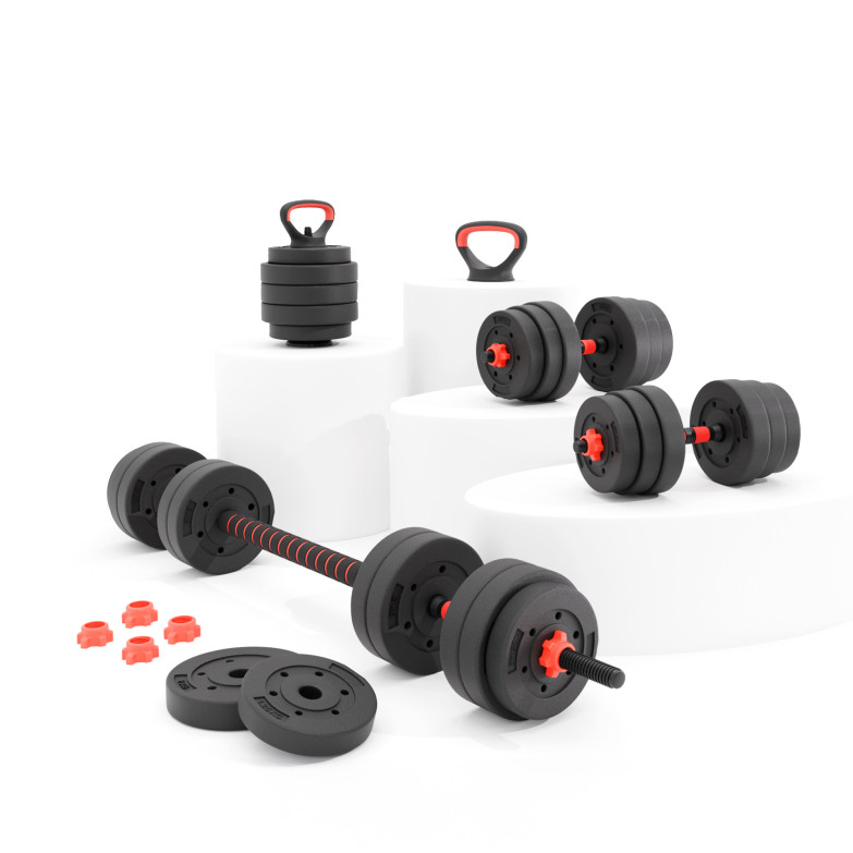 KSIX 50 kg Weight Kit, Dumbbells,...