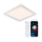 KSIX SmartLED Ceiling Light Celeste, Square Design, Speaker, RGBIC + CCT, 48.5x48.5x9 cm, 4450 lm, 35W, Tuya App, White