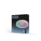 Plafón SmartLED KSIX Helios, Diseño redondo, Altavoz, RGBIC + CCT, Ø40x10cm, 3400 lm, 25,5W, App Tuya, Blanco
