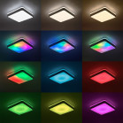 KSIX SmartLED Ceiling Light Stellar, Square Design, Speaker, RGBIC + CCT, 38.5x38.5x8.5cm, 3400 lm, 25.5W, Tuya App, White