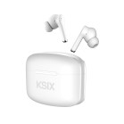Auriculares inalámbricos KSIX Orion 2, ENC, Aut. 6+18 h, Control táctil, Llamadas, Asist. de voz, Blanco