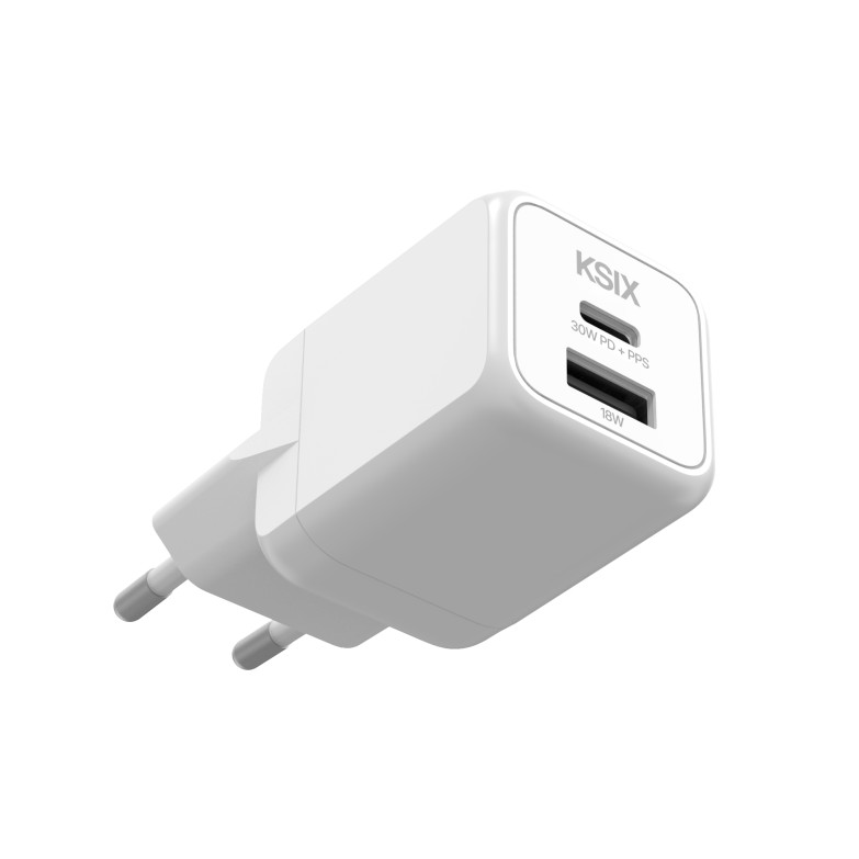 Cargador de red KSIX 30W, GaN, PPS,...