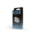 KSIX GaN 45W wall charger, PPS, Power Delivery, Ultra fast charge, Laptop and phone compatible, 1 x USB-A + 1 x USB-C, White