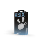 KSIX Neutron wireless earphones, USB-C, Compact Design, Carabiner Clip, 4h+16h Battery life, Calls, White