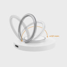 Contact 15W Fast Charge Wireless Charging Base, MagSafe and Qi compatible, ring holder, 1m USB-A to USB-C cable, White