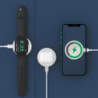 Contact 15W Fast Charge Wireless Charging Base, MagSafe and Qi compatible, ring holder, 1m USB-A to USB-C cable, White