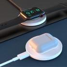 Contact 15W Fast Charge Wireless Charging Base, MagSafe and Qi compatible, ring holder, 1m USB-A to USB-C cable, White