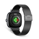Smartwatch KSIX Iria, Pantalla AMOLED 1.7”, Aut. 4 días, Correa metal y silicona, Modos deporte y salud, Llamadas, Negro