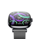 Smartwatch KSIX Iria, Pantalla AMOLED 1.7”, Aut. 4 días, Correa metal y silicona, Modos deporte y salud, Llamadas, Negro