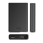 KSIX 10,000 mAh magnetic powerbank, MagSafe compatible, Power Delivery, 22,5 W, USB-A to USB-C cable, Simultaneous charge, Black