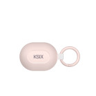 KSIX Neutron wireless earphones, USB-C, Compact Design, Carabiner Clip, 4h+16h Battery life, Calls, Pink