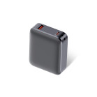 Powerbank KSIX 10.000 mAh, Carga rápida 22,5 W PD, Carga simultánea, Cable Convertible USB-C + lazo, Pantalla LED, Gris