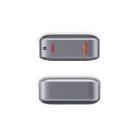 KSIX 10,000 mAh Powerbank, 22.5W Fast Charging PD, Simultaneous Charging, Convertible USB-C + Loop Cable, LED Display, Grey