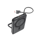 Powerbank KSIX 10.000 mAh, 22,5W PD, Compatible carga magnética Apple® y AppleWatch®, Soporte integrado, Gris