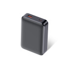 Powerbank KSIX 20.000 mAh, Carga rápida 22,5W PD, Carga simultánea, Cable Convertible USB-C + lazo, Pantalla LED, Gris