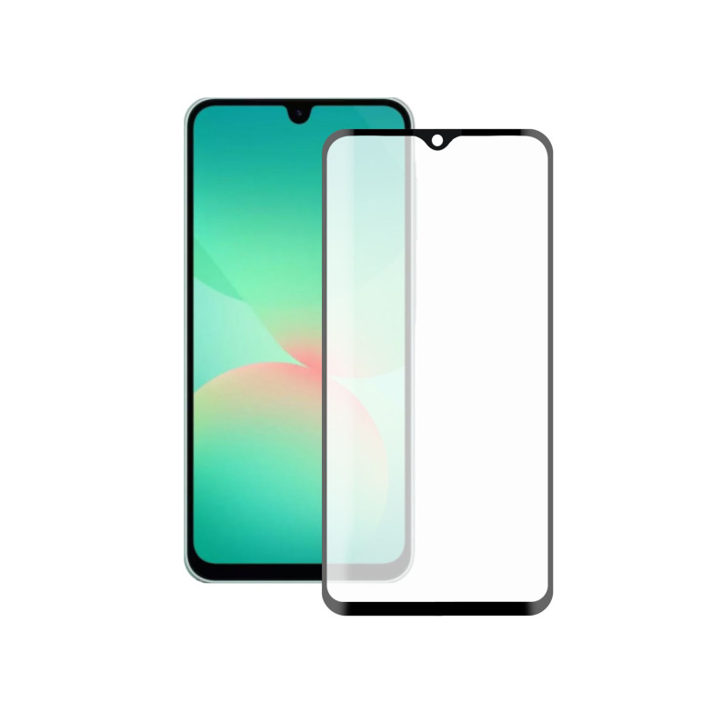 Protector de pantalla para GALAXY A16/A26, Vidrio templado, Resistencia 9H, Grosor 0,3 mm, Borde negro, Negro