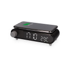 KSIX Alarm Clock and Wireless Charger 10W, Temperature indicator, Black