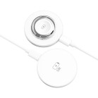 Contact 15W Fast Charge Wireless Charging Base, MagSafe and Qi compatible, ring holder, 1m USB-A to USB-C cable, White